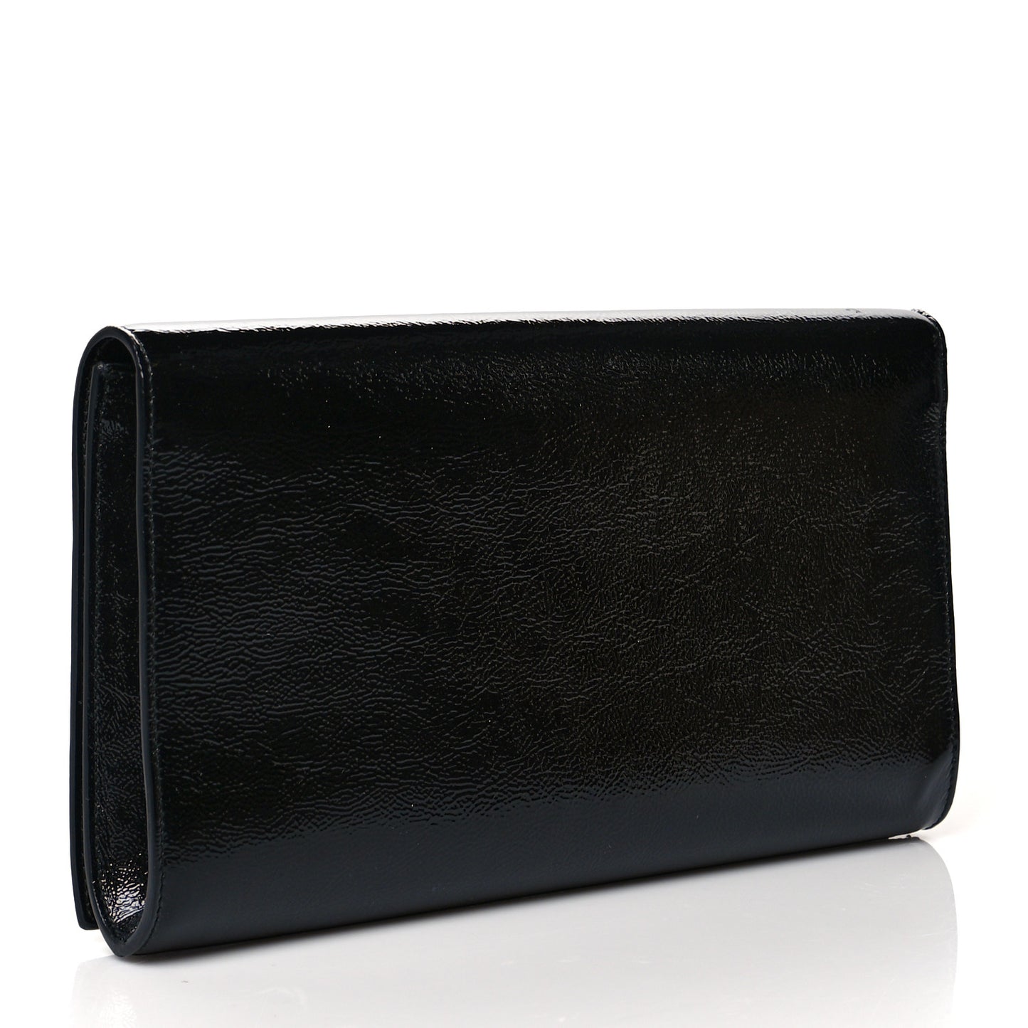 Textured Patent Monogram Large Belle De Jour Clutch Black