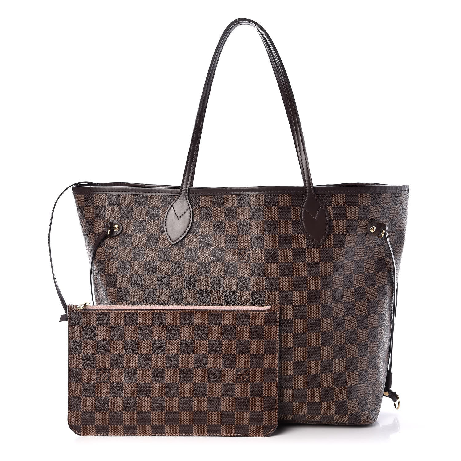 Louis Vuitton Damier Ebene Neo Neverfull MM Rose Ballerine 1 of 9