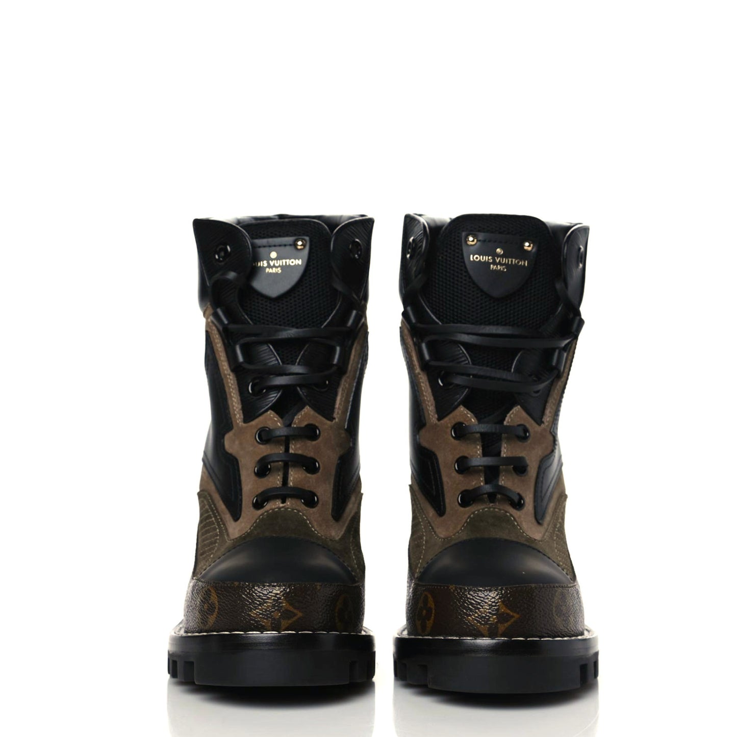 Suede Calfskin Monogram Star Trail Ankle Boots 40 Khaki