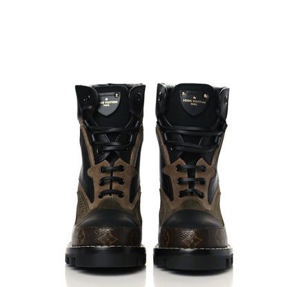 Louis Vuitton Suede Calfskin Monogram Star Trail Ankle Boots 40 Khaki 2 of 8
