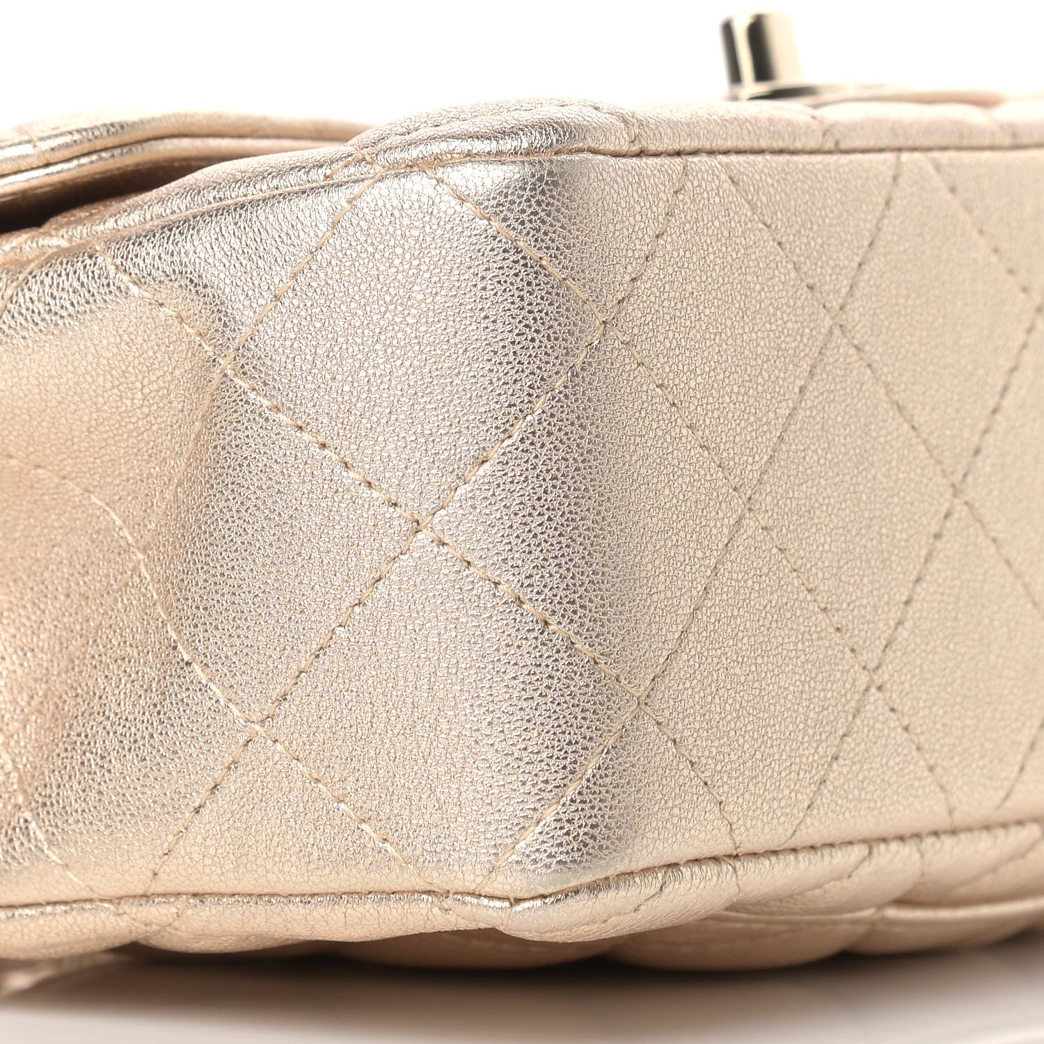 Chanel Metallic Lambskin Quilted Mini Rectangular Flap Gold 7 of 10
