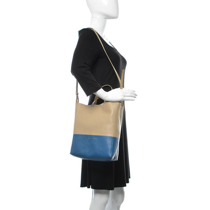 Celine Grained Calfskin Small Vertical Bi-Cabas Beige Sea 2 of 14