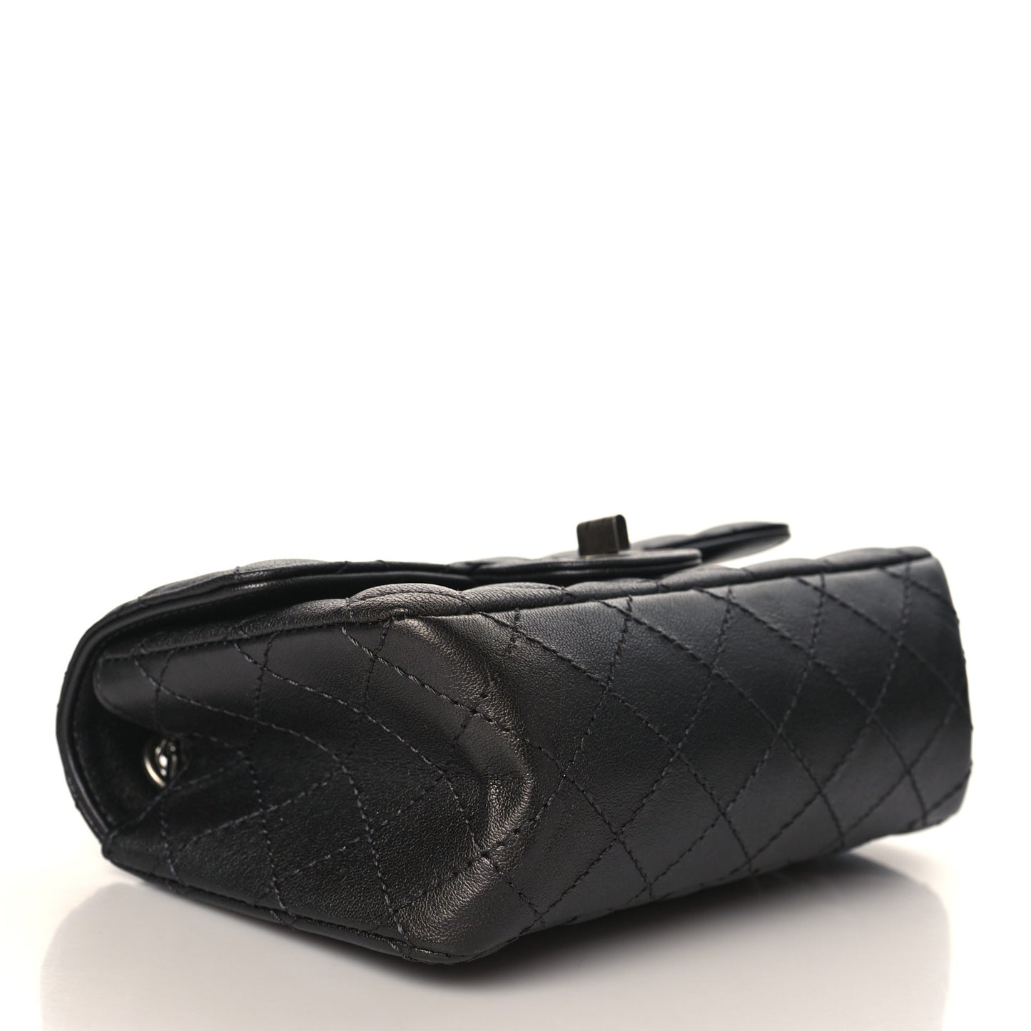 Metallic Sheepskin Quilted 2.55 Reissue Mini Flap Black