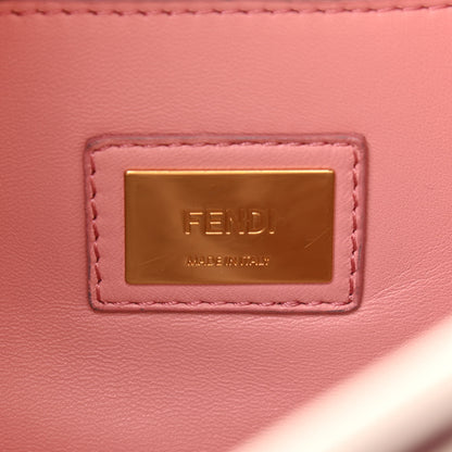 Fendi Vitello Seta Shiny Nappa Medium Peekaboo Iconic Satchel Grigio Polvere Bois de Rose 5 of 11