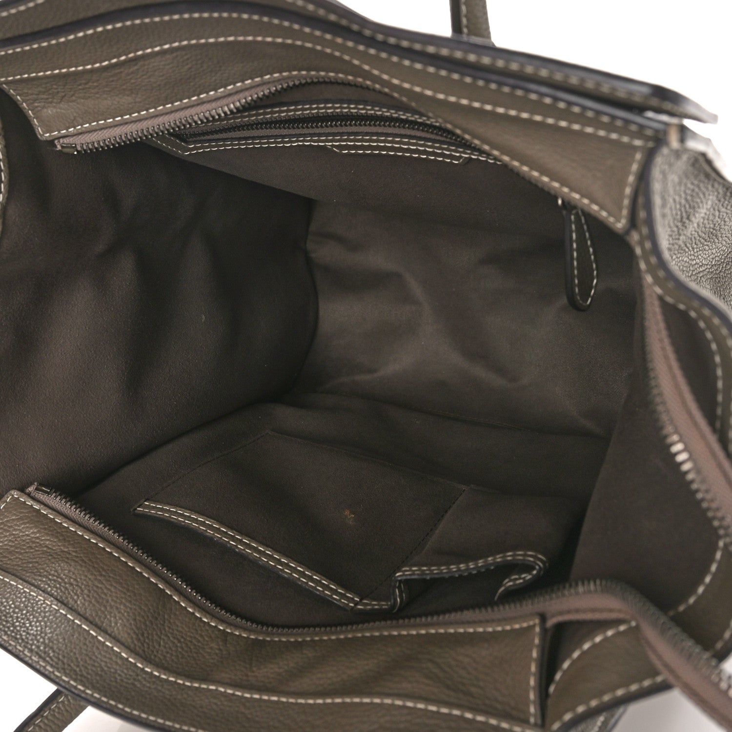 Celine Drummed Calfskin Mini Luggage Souris 5 of 11