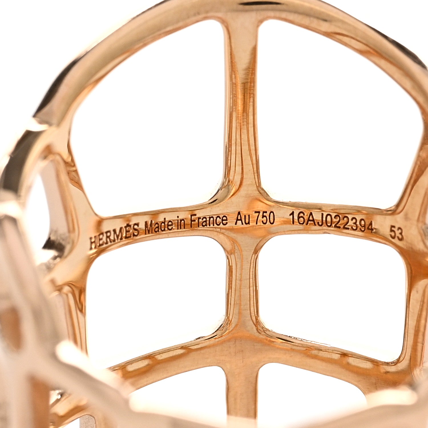Hermes 18K Rose Gold GM Niloticus Ombre Ring 53 6.25 4 of 4