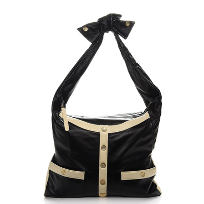 Chanel Lambskin Large Girl Bag Black Beige 1 of 8