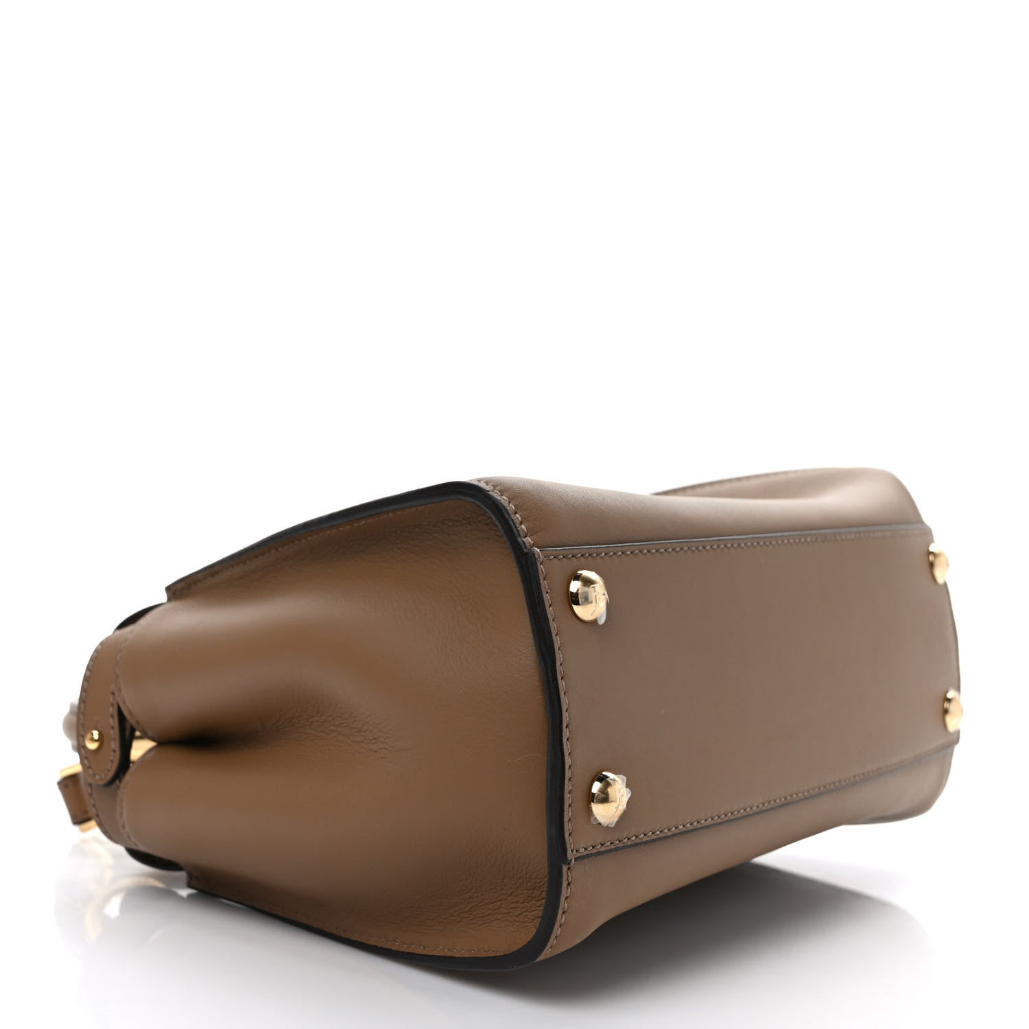 Fendi Vitello Seta Fabric Jacquard FF 1974 Mini Peekaboo Iconic Satchel Sand Tabacco Moro 4 of 10