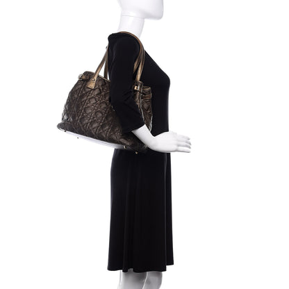 Christian Dior Coated Canvas Cannage Small Panarea Tote Bronze 2 of 12