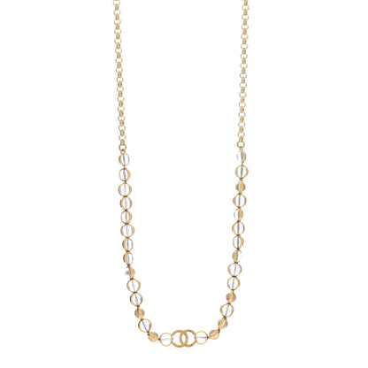 Chanel Metal Crystal CC Long Necklace Gold 1 of 5