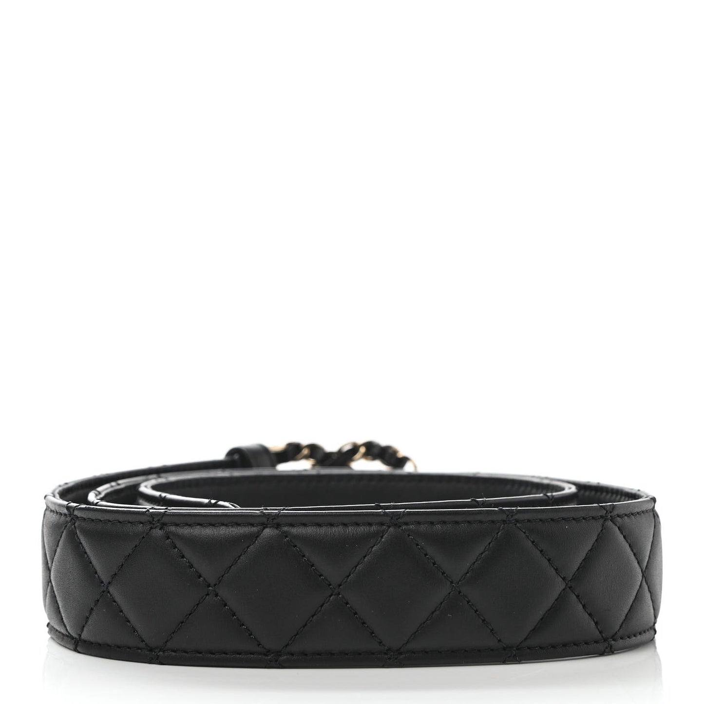 Lambskin Quilted CC Chain Belt 90 36 Black