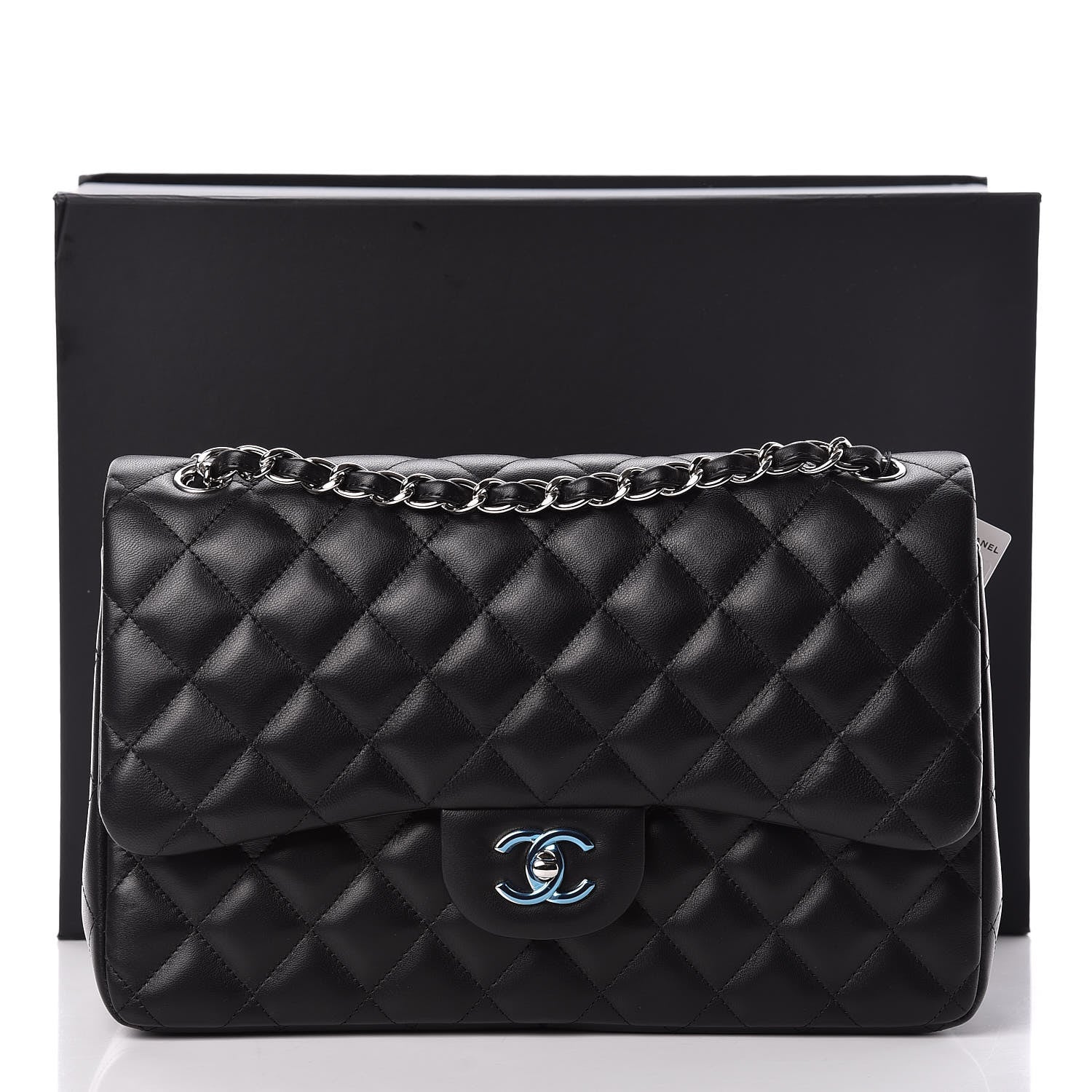 Chanel Lambskin Quilted Jumbo Double Flap Black 11 of 11