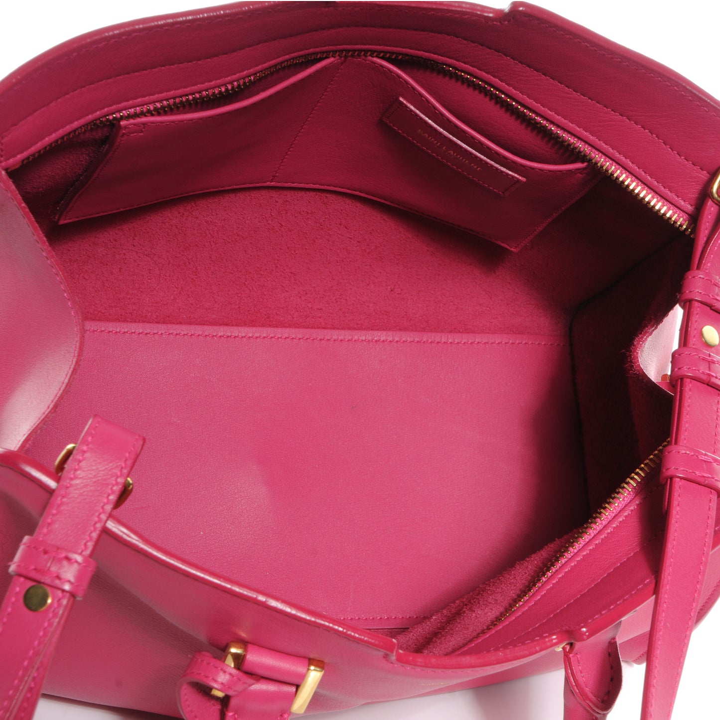 Leather Small Classic Y Cabas Fuchsia