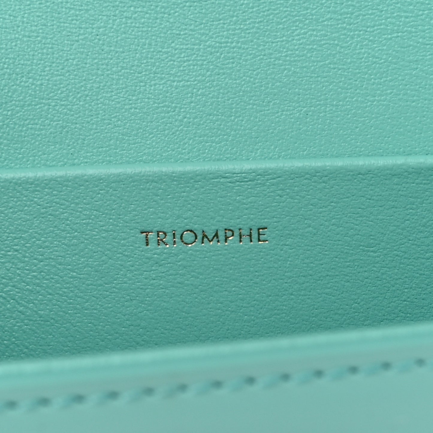 Shiny Calfskin Triomphe Shoulder Bag Turquoise