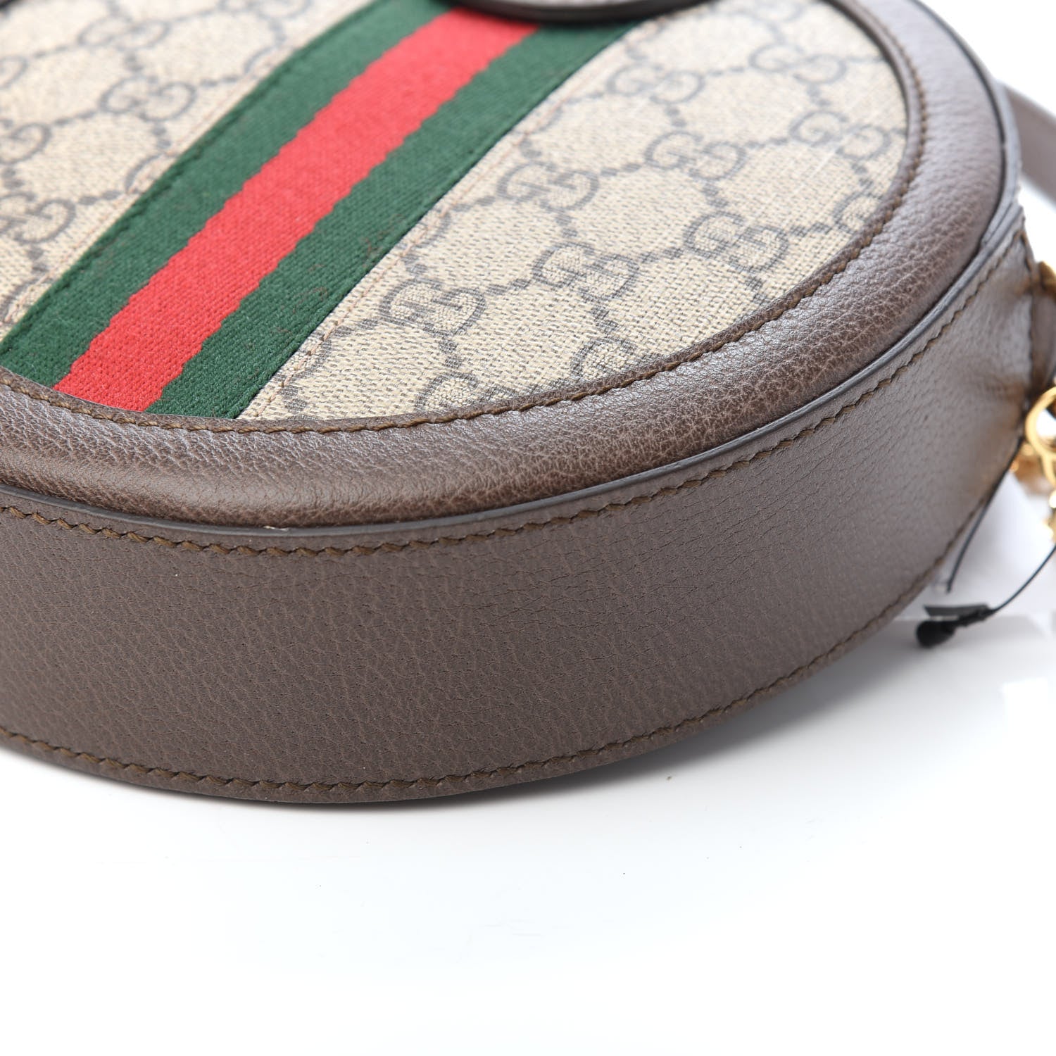 Gucci GG Supreme Monogram Web Mini Ophidia Round Shoulder Bag Brown 9 of 9