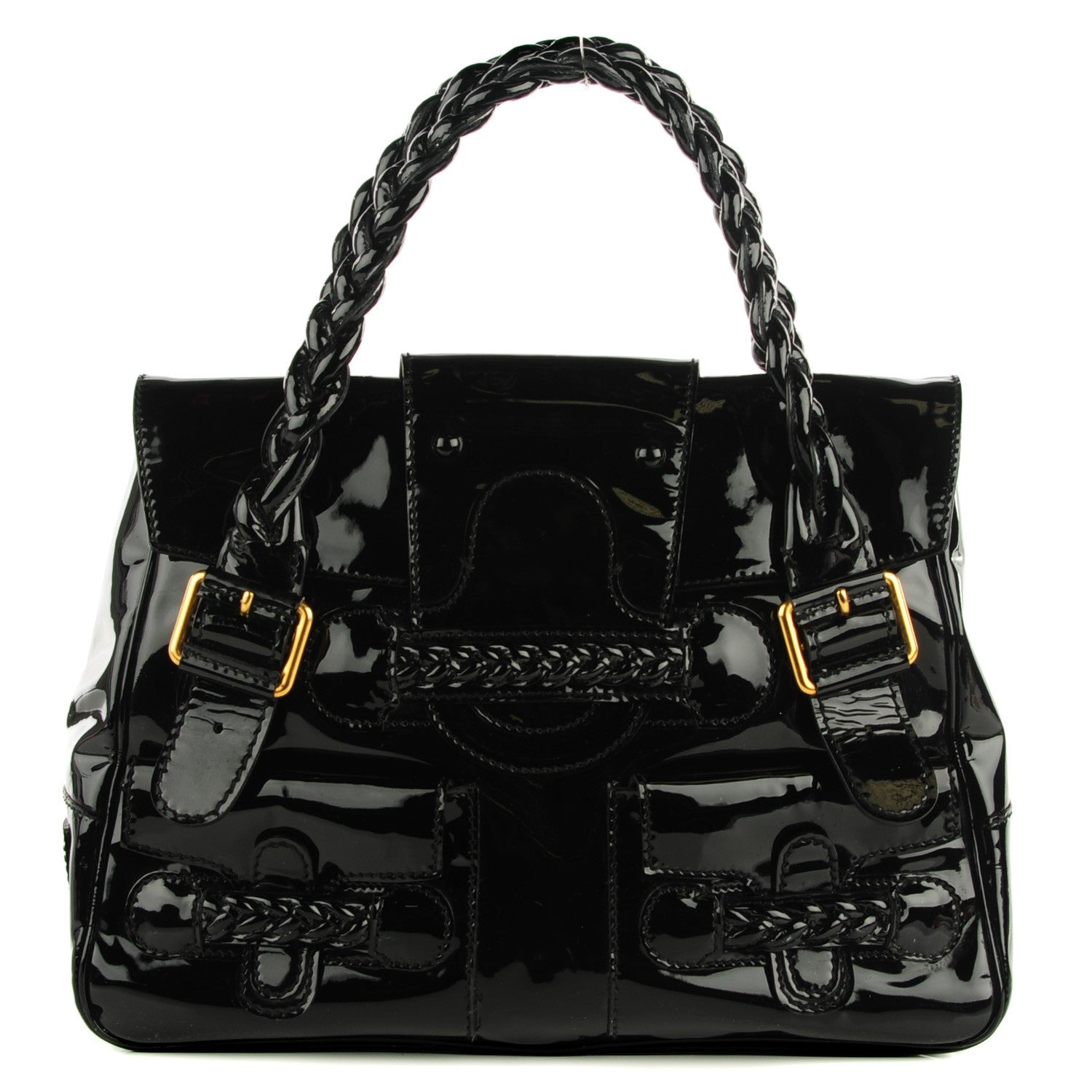 Valentino Garavani Patent Large Histoire Black 1 of 8