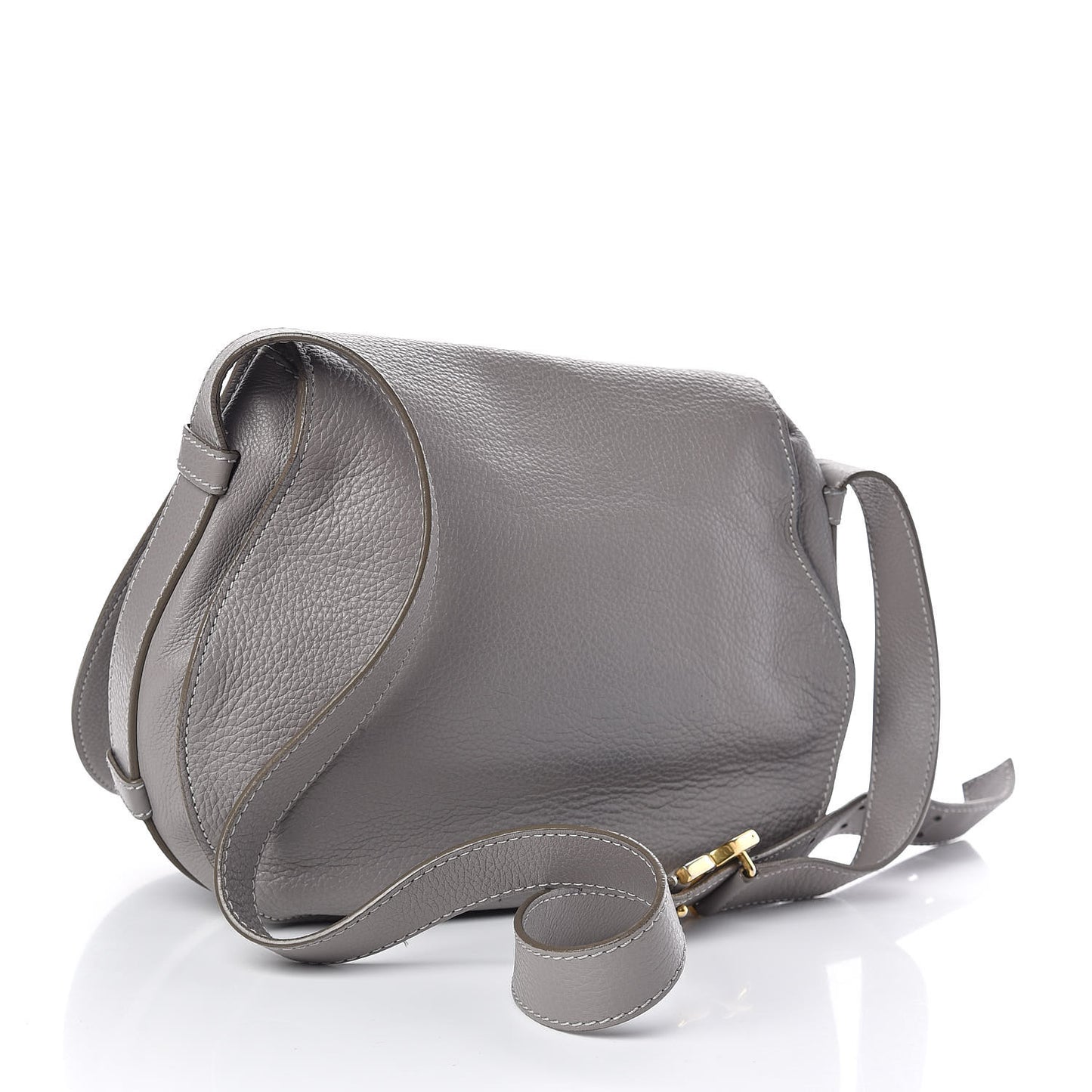 Calfskin Medium Marcie Round Crossbody Bag Cashmere Grey