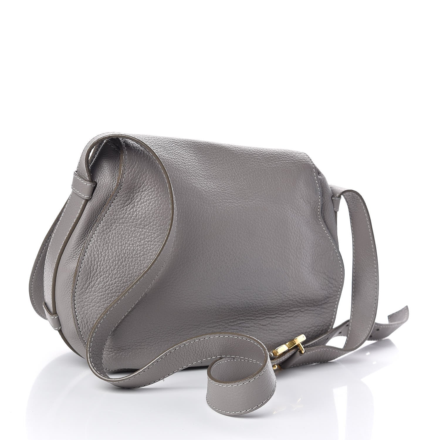 Chloe Calfskin Medium Marcie Round Crossbody Bag Cashmere Grey 3 of 14