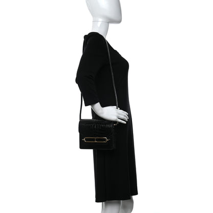 Hermes Shiny Alligator Mini Sac Roulis Black 2 of 9