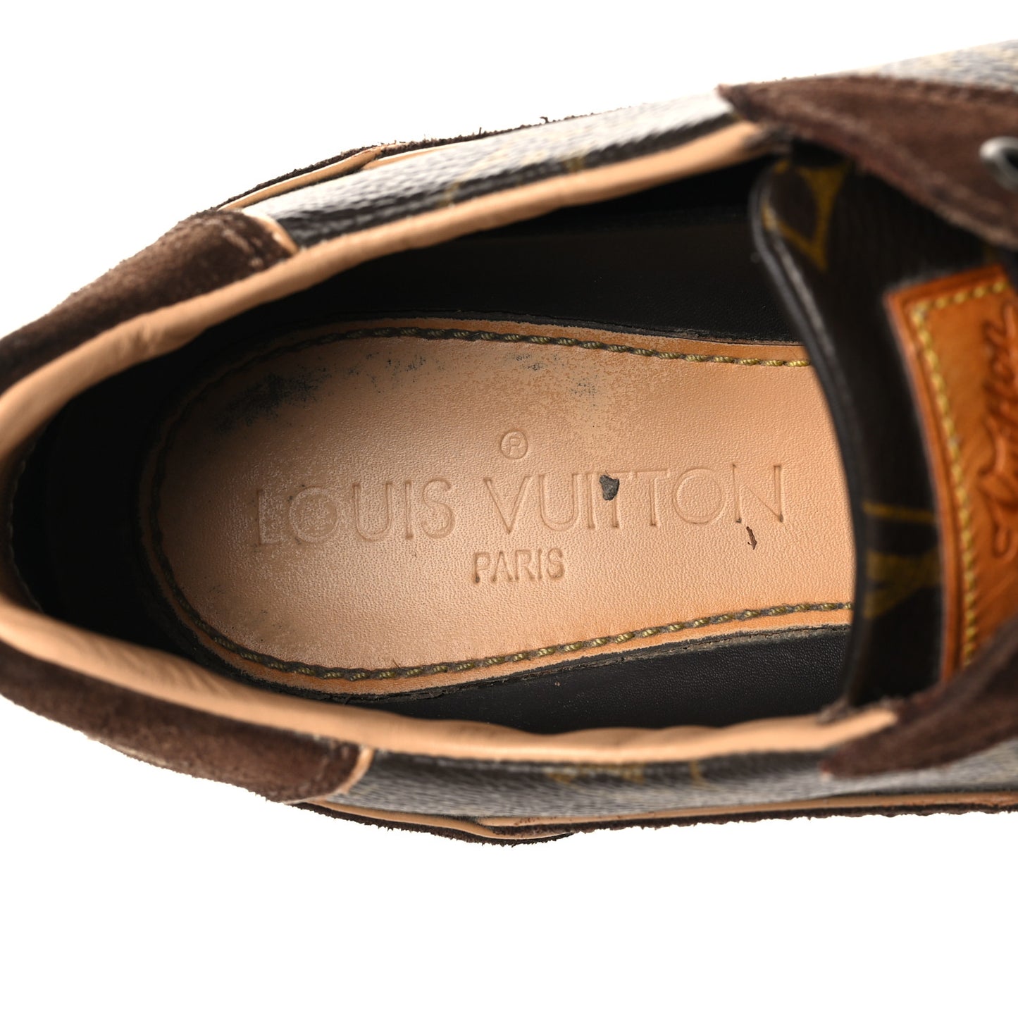 Suede Calfskin Monogram Womens Energie Sneakers 38 Brown