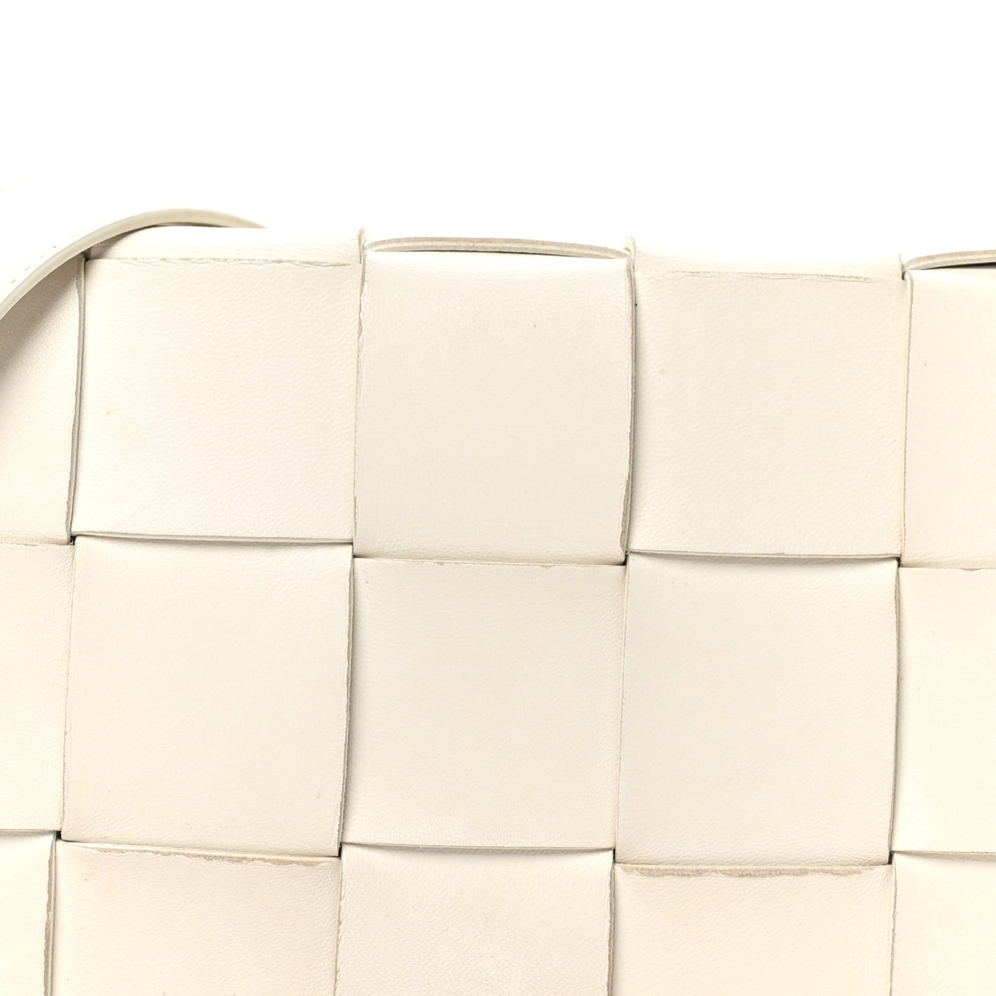 Lambskin Maxi Intrecciato Cassette Crossbody Bag White