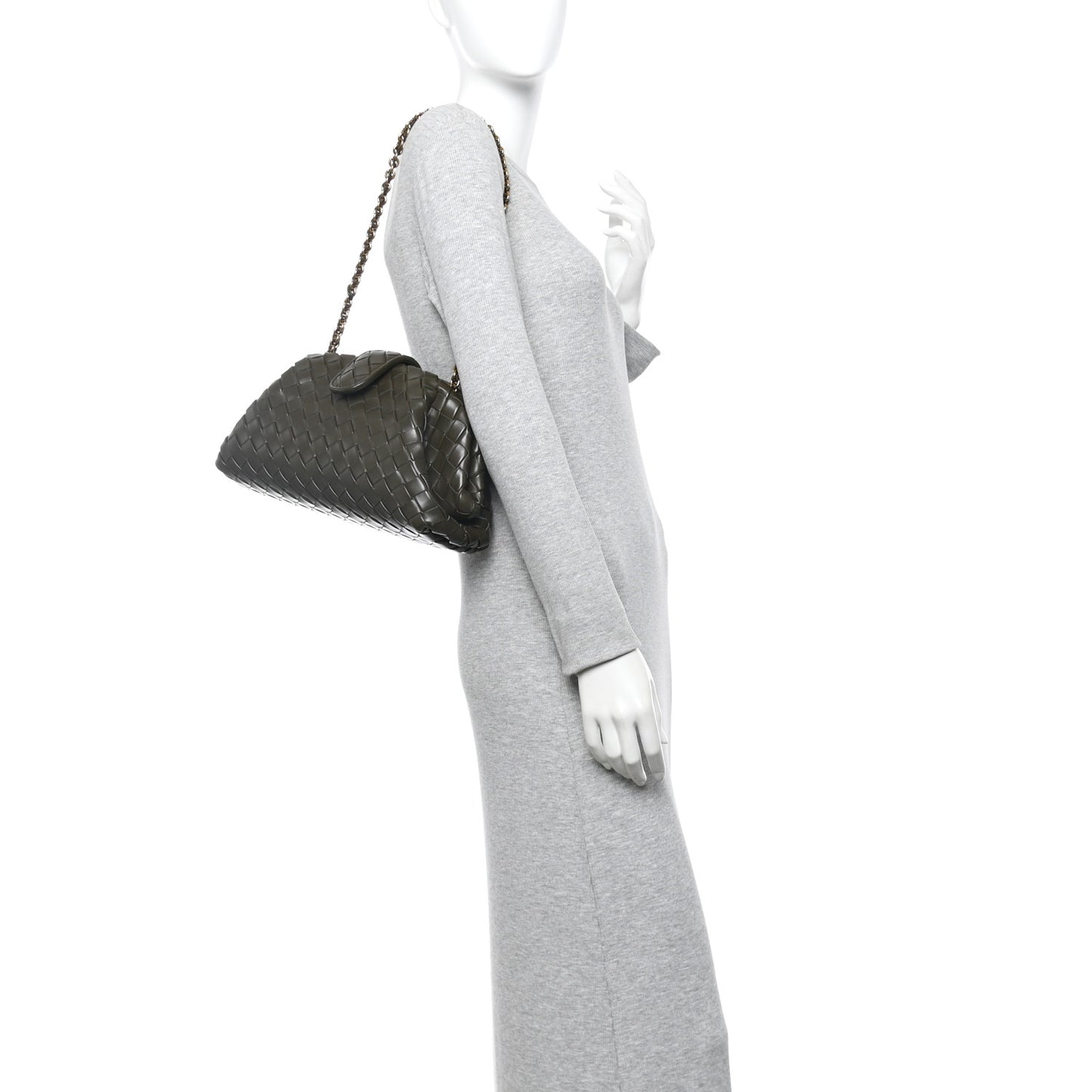 Nappa Intrecciato Teen The Lauren 1980 Clutch With Chain Khaki