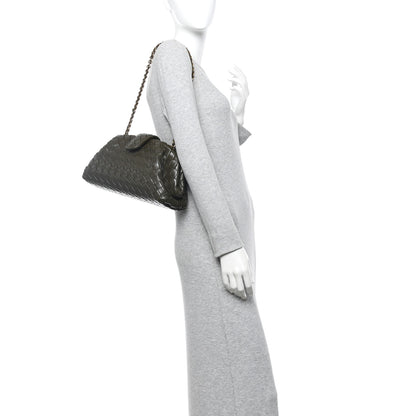 Bottega Veneta Nappa Intrecciato Teen The Lauren 1980 Clutch With Chain Khaki 2 of 12