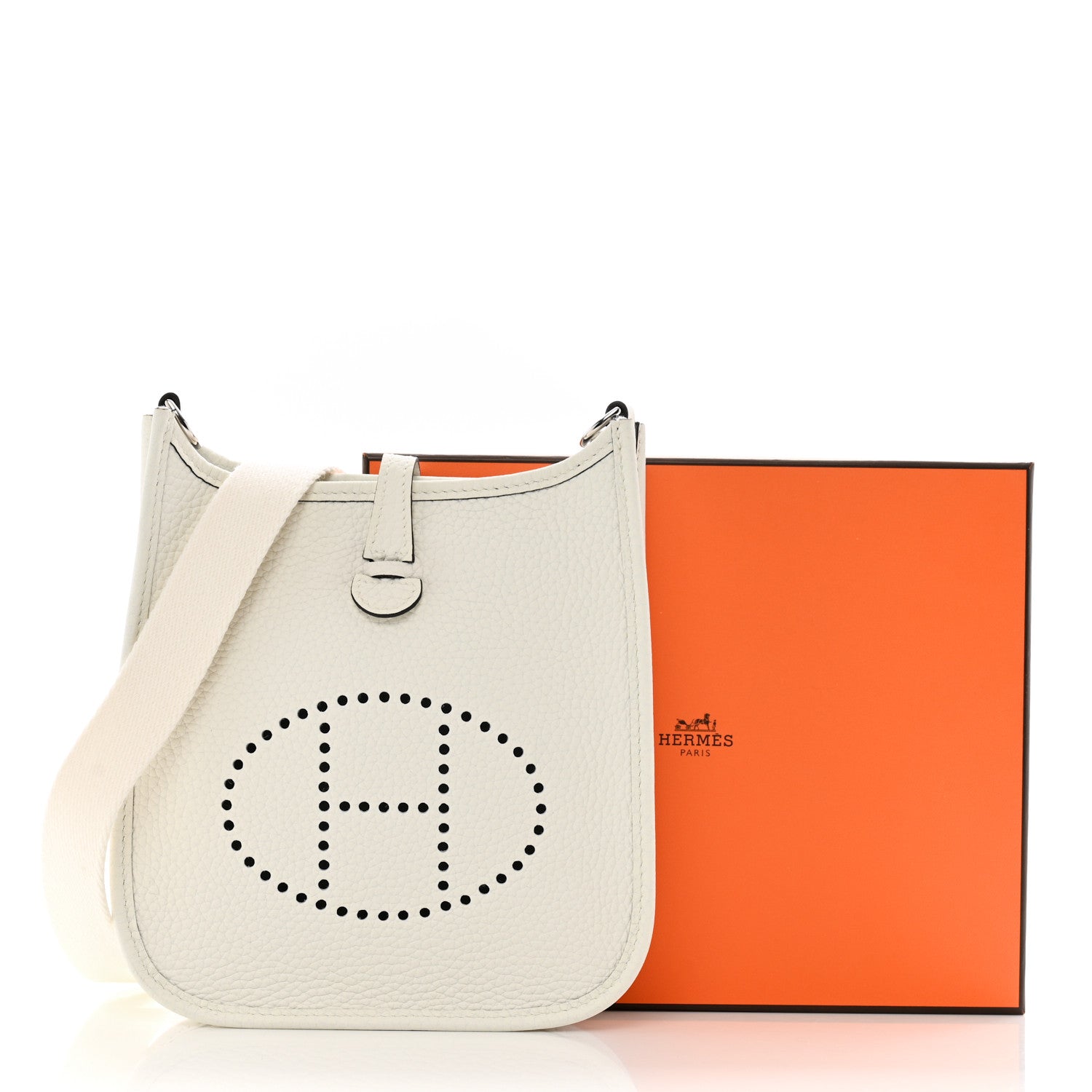 Hermes Taurillon Clemence Evelyne TPM New White 11 of 11