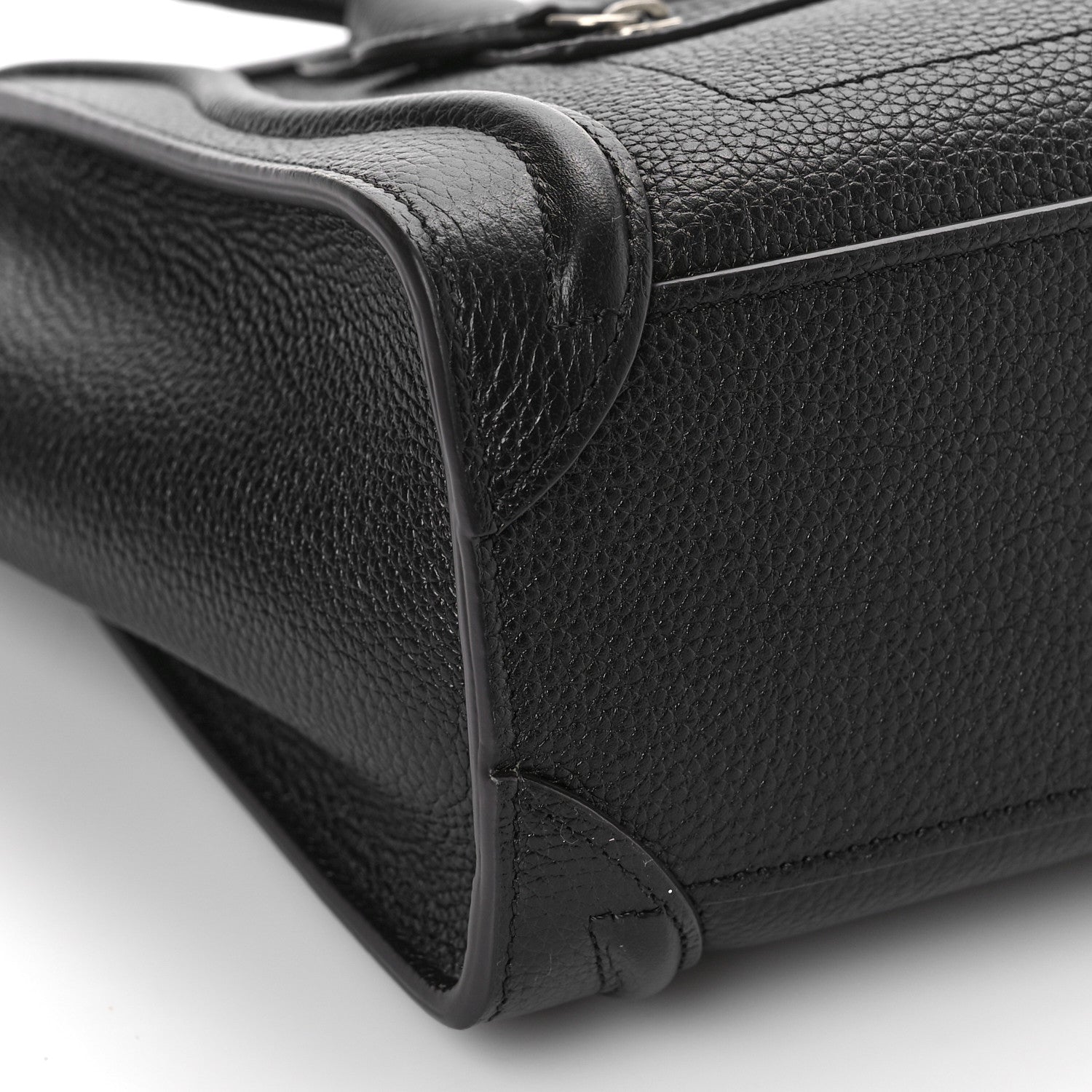 Celine Drummed Calfskin Nano Luggage Black 7 of 8