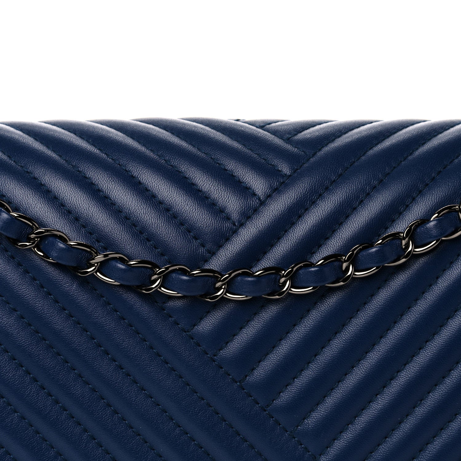 Chanel Lambskin Quilted Large CC Crossing Flap Navy 8 of 14