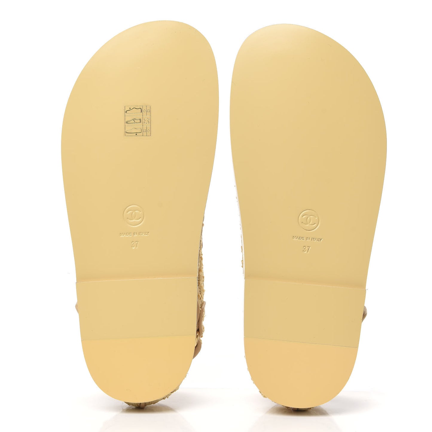 Braided Fabric Velcro Dad Sandals 37 Beige