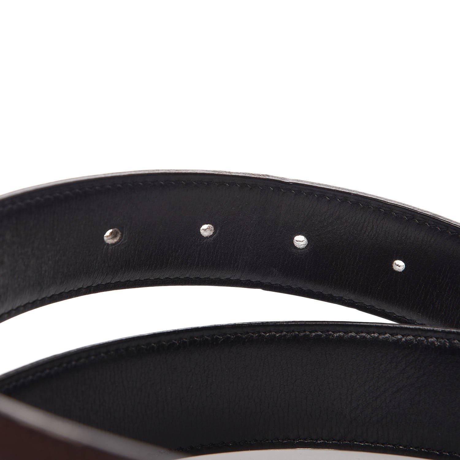 Hermes Togo Box 32mm Calandre H Belt 85 Chocolate Black 5 of 7