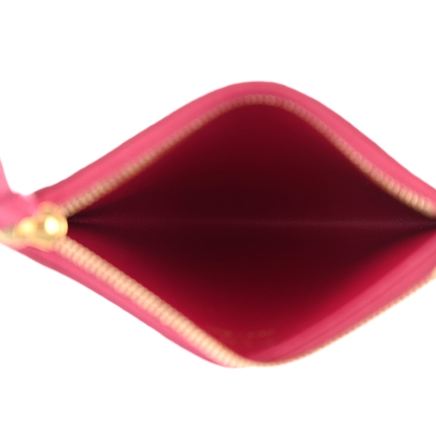 Monogram Zipped Card Holder Fuchsia