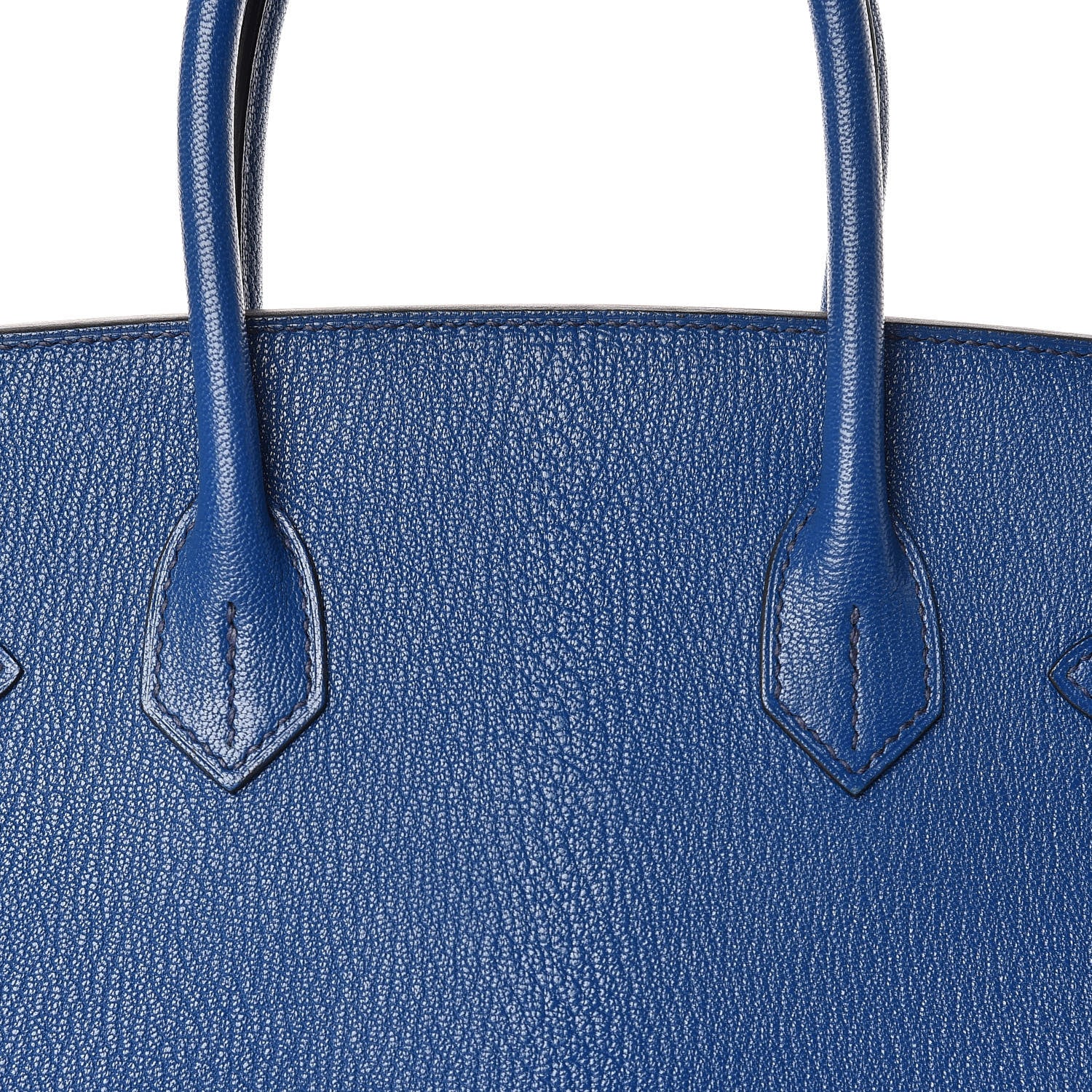 Hermes Chevre Mysore Bi-Color Horseshoe Birkin 30 Bleu Sapphire Paon 13 of 37