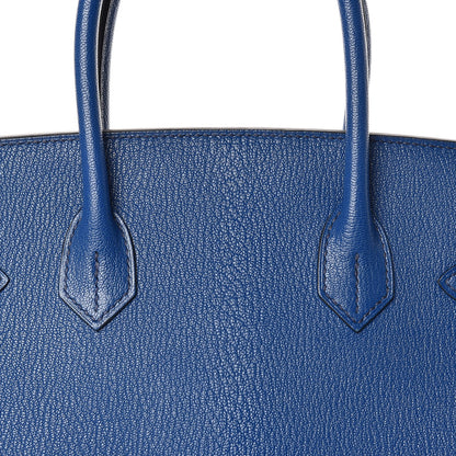 Hermes Chevre Mysore Bi-Color Horseshoe Birkin 30 Bleu Sapphire Paon 13 of 37