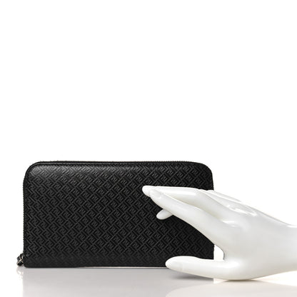 Fendi Vitello Grace Light Micro FF Embossed Zip Around Wallet Asfalto Black 2 of 8