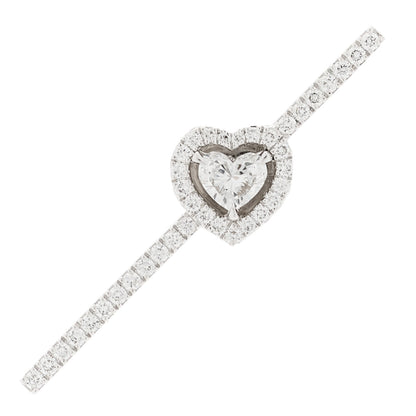 Messika 18K White Gold Diamond Joy Coeur Pave Single Earring 1 of 6