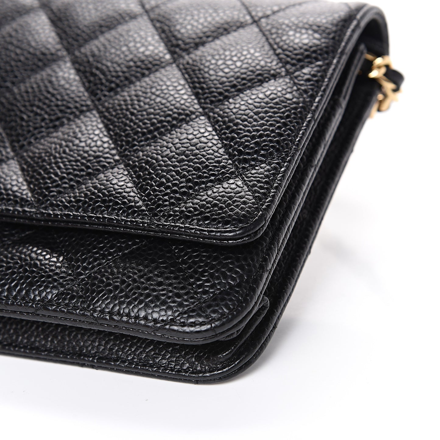 Caviar Quilted Wallet On Chain WOC Black
