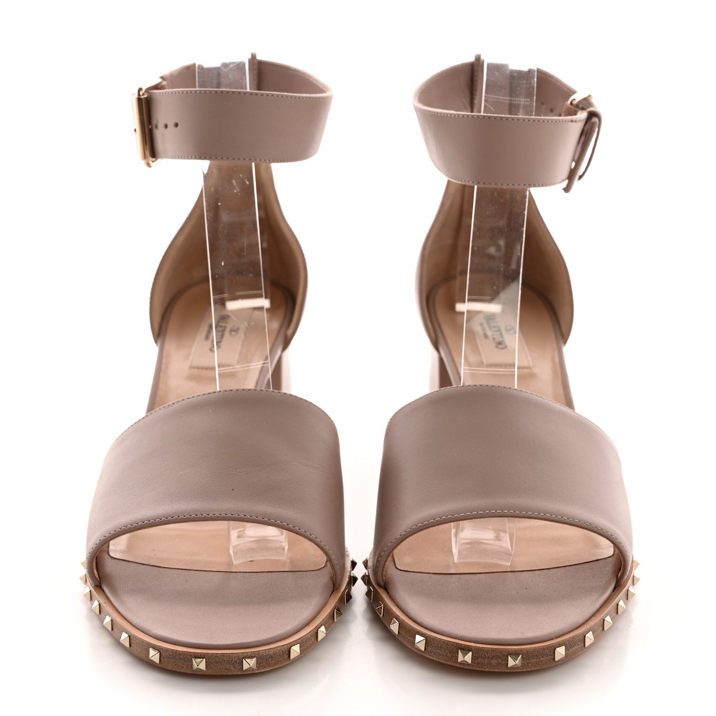 Nappa Soul Rockstud 65mm Sandals 40 Poudre