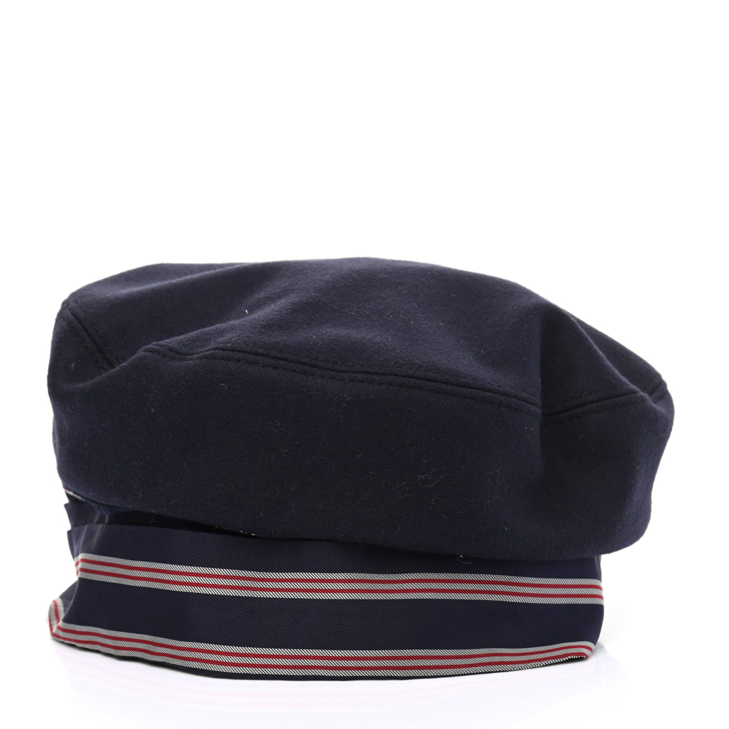 Gucci Felt Beret Hat M Navy 3 of 9