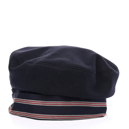 Gucci Felt Beret Hat M Navy 3 of 9
