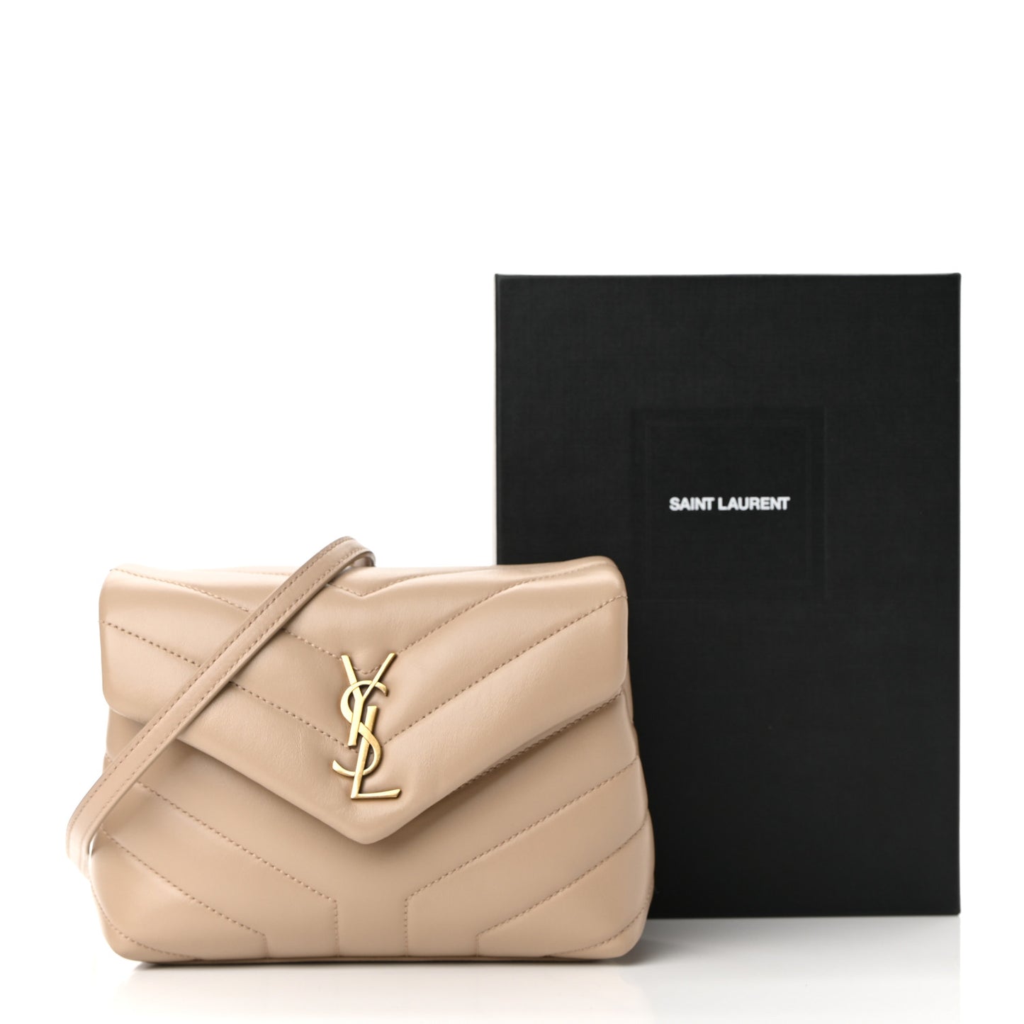 Calfskin Y Quilted Monogram Toy Loulou Crossbody Bag Dark Beige