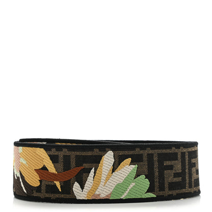 Fendi Fabric Jacquard FF 1974 Floral Embroidered Strap You Tobacco Moro Multicolor 2 of 6