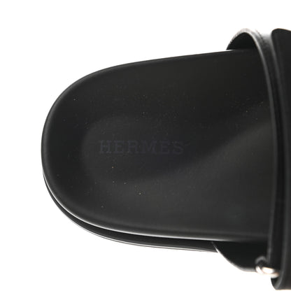 Hermes Calfskin Womens Chypre Sandals 37 Black 7 of 11