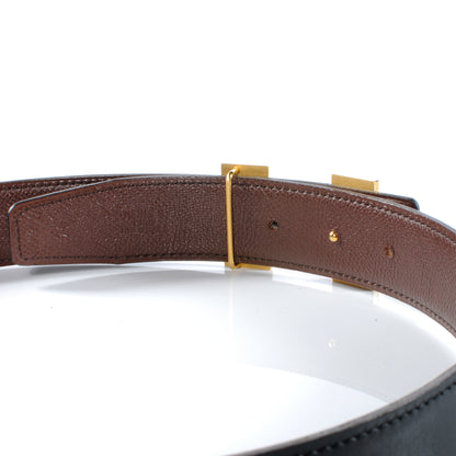 Hermes Box Courchevel Reversible Constance 32mm H Belt Noir Chocolate 70 5 of 8