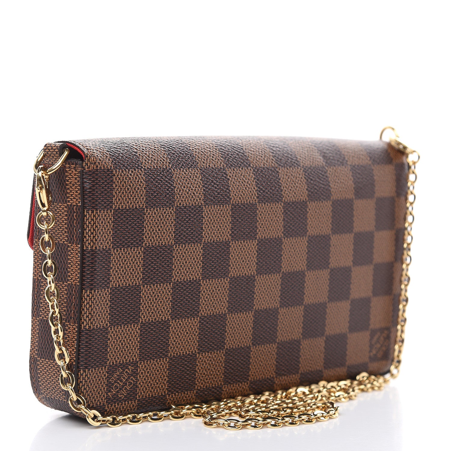 Louis Vuitton Damier Ebene Pochette Felicie Chain Wallet 4 of 10