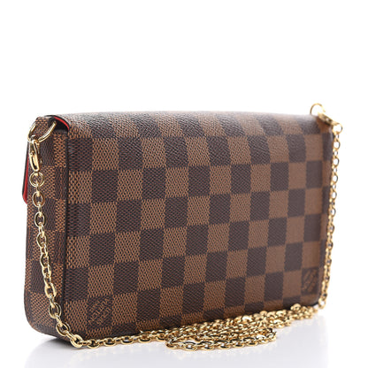Louis Vuitton Damier Ebene Pochette Felicie Chain Wallet 4 of 10