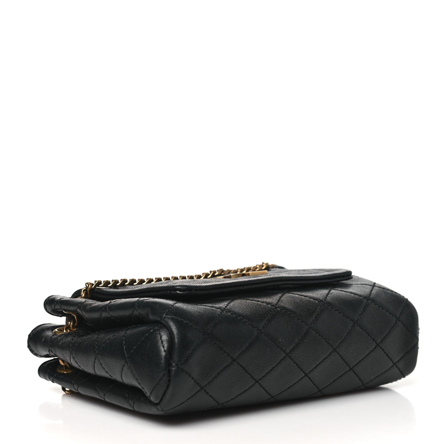 Lambskin Quilted Monogram Mini Nolita Black
