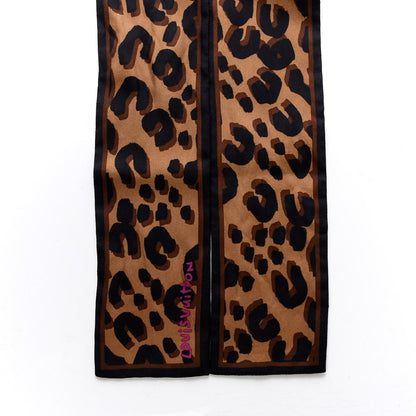 Louis Vuitton Silk Leopard Bandeau Scarf Marron 2 of 3
