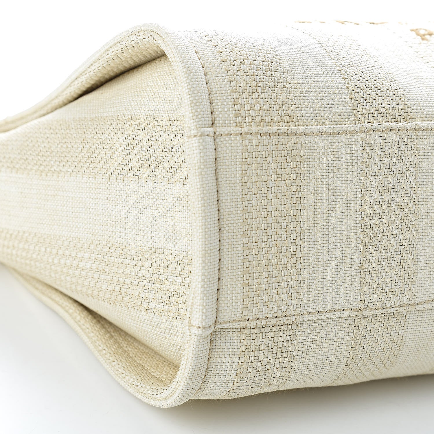 Chanel Straw Raffia Calfskin Striped Small Deauville Tote Beige 8 of 11